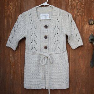 Aeropostale Chunky Knit Cardigan Quarter Sleeve Sweater, Oatmeal color Sz Small